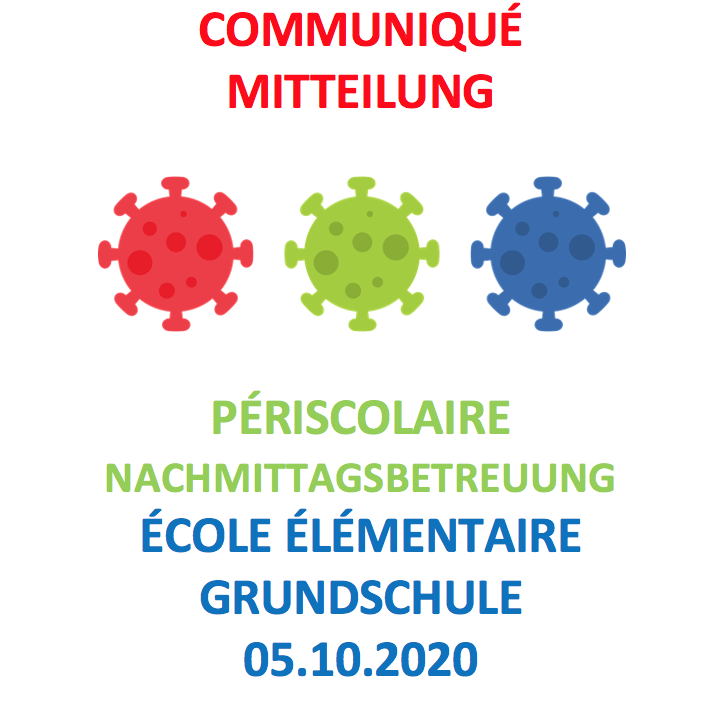 Communiqué / Mitteilung: Périscolaire élémentaire / Nachmittagsbetreuung Grundschule