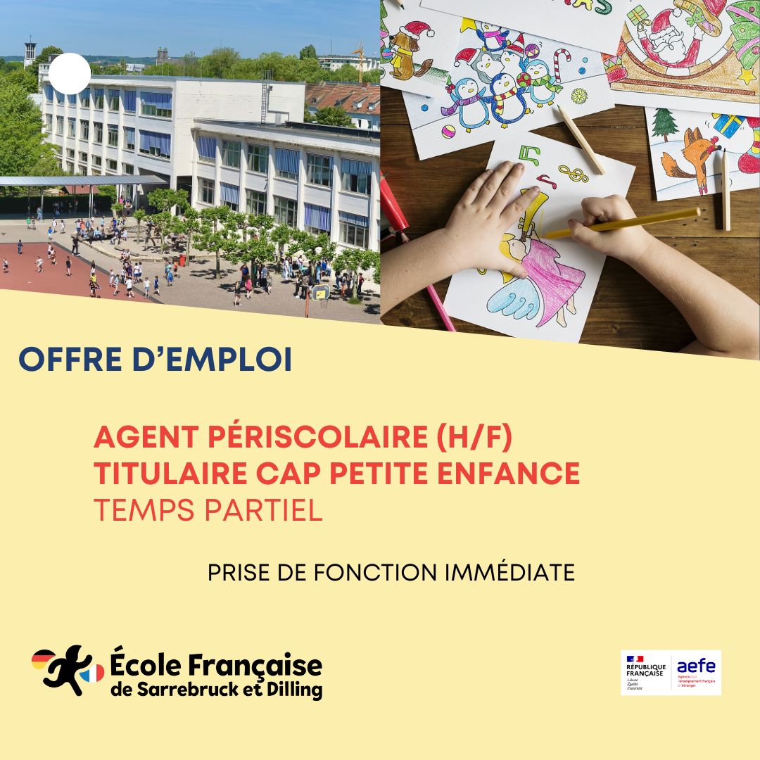 Offre d’emploi : Agent périscolaire à temps partiel